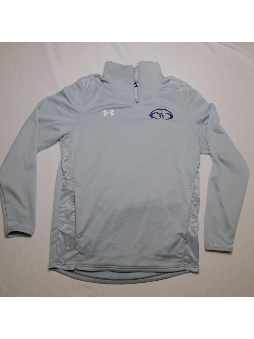Under Armour Mens Size M Gray Loose Fit Football Star F Quarter Zip Pullover